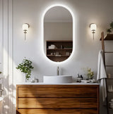 Interior Ave - 50 x 80cm Oval Frameless LED Bathroom Mirror - Front View