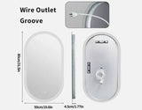Interior Ave - 50 x 80cm Oval Frameless LED Bathroom Mirror - Side View
