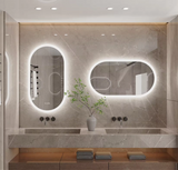 Interior Ave - 50 x 80cm Oval Frameless LED Bathroom Mirror - Front View