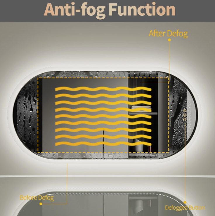 Interior Ave - 50 x 80cm Oval Frameless LED Bathroom Mirror