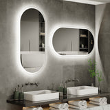Interior Ave - 60 x 120cm Oval Frameless LED Bathroom Mirror - Front View