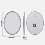 Interior Ave - 50 x 70cm Oval Frameless LED Bathroom Mirror - Top-Down View