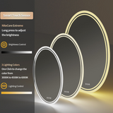 Interior Ave - LED Oval Frameless Salon / Bathroom Wall Mirror - 50 x 70cm - Top-Down View