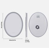 Interior Ave - LED Oval Frameless Salon / Bathroom Wall Mirror - 50 x 70cm - 45-Degree Angle