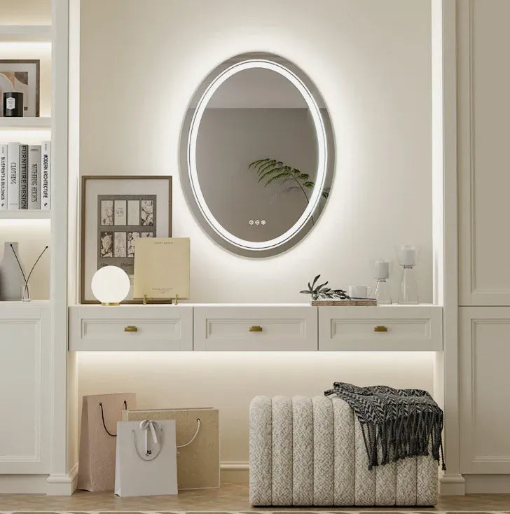 Interior Ave - 60 x 80cm Oval Frameless LED Bathroom Mirror