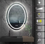 Interior Ave - 60 x 80cm Oval Frameless LED Bathroom Mirror - Side View