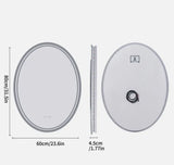 Interior Ave - 60 x 80cm Oval Frameless LED Bathroom Mirror - 45-Degree Angle