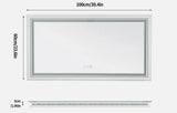 Interior Ave - 100 x 60cm Rectangle Frameless LED Bathroom Mirror - Rear View
