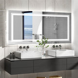 Interior Ave - LED Rectangle Frameless Salon / Bathroom Wall Mirror - 100 x 60cm - Front View