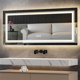 Interior Ave - LED Rectangle Frameless Salon / Bathroom Wall Mirror - 100 x 60cm - Top-Down View