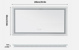 Interior Ave - LED Rectangle Frameless Salon / Bathroom Wall Mirror - 100 x 60cm - 45-Degree Angle