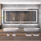 Interior Ave - LED Rectangle Frameless Salon / Bathroom Wall Mirror - 120 x 60cm - Top-Down View