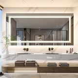 Interior Ave - LED Rectangle Frameless Salon / Bathroom Wall Mirror - 120 x 80cm - Front View