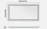 Interior Ave - LED Rectangle Frameless Salon / Bathroom Wall Mirror - 120 x 80cm - 45-Degree Angle
