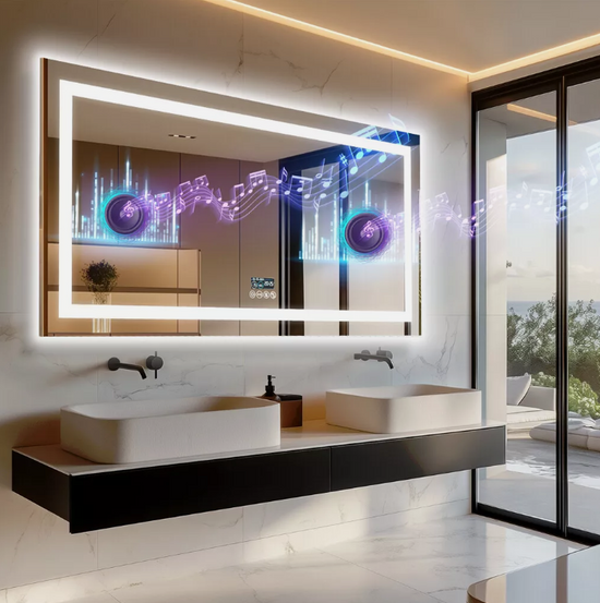 Interior Ave - 80 x 160cm Rectangle Frameless LED Bathroom Mirror – Bluetooth