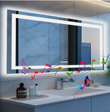 Interior Ave - 80 x 160cm Rectangle Frameless LED Bathroom Mirror – Bluetooth - Front View