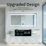 Interior Ave - 80 x 160cm Rectangle Frameless LED Bathroom Mirror – Bluetooth - Top-Down View