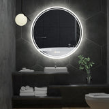 Interior Ave - LED Round Frameless Salon /  Bathroom Wall Mirror - 60cm - Side View
