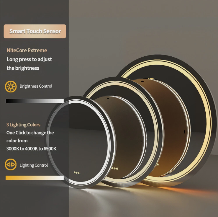 Interior Ave - LED Round Frameless Salon /  Bathroom Wall Mirror - 60cm