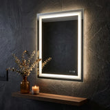 Interior Ave - 50 x 70cm Rectangle Frameless LED Bathroom Mirror - Front View