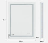 Interior Ave - 50 x 70cm Rectangle Frameless LED Bathroom Mirror - Rear View
