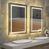 Interior Ave - LED Rectangle Frameless Salon / Bathroom Wall Mirror - 70 x 50cm - Top-Down View