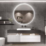Interior Ave - LED Round Frameless Salon / Bathroom Wall Mirror - 80m - Front View