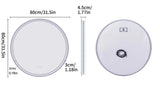 Interior Ave - LED Round Frameless Salon / Bathroom Wall Mirror - 80m - Side View