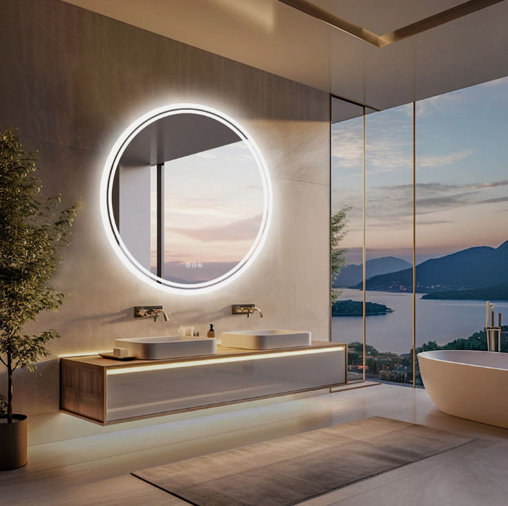 Interior Ave - LED Round Frameless Salon / Bathroom Wall Mirror - 80m