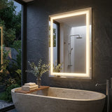 Interior Ave - LED Rectangle Frameless Salon / Bathroom Wall Mirror - 80 x 60cm