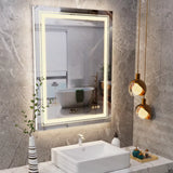 Interior Ave - LED Rectangle Frameless Salon / Bathroom Wall Mirror - 80 x 60cm - Front View