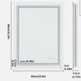 Interior Ave - LED Rectangle Frameless Salon / Bathroom Wall Mirror - 80 x 60cm - Rear View