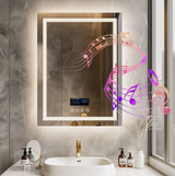 Interior Ave - 60 x 80cm Rectangle Frameless LED Bathroom Mirror – Bluetooth - Front View