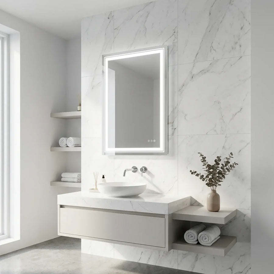 Interior Ave - 70 x 90cm Rectangle Frameless LED Bathroom Mirror