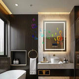 Interior Ave - 70 x 90cm Rectangle Frameless LED Bathroom Mirror – Bluetooth - Front View