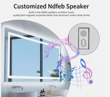 Interior Ave - 70 x 90cm Rectangle Frameless LED Bathroom Mirror – Bluetooth - Top-Down View