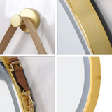 Interior Ave - LED Round Hanging Salon / Bathroom Wall Mirror - Gold - 60cm - Top-Down View