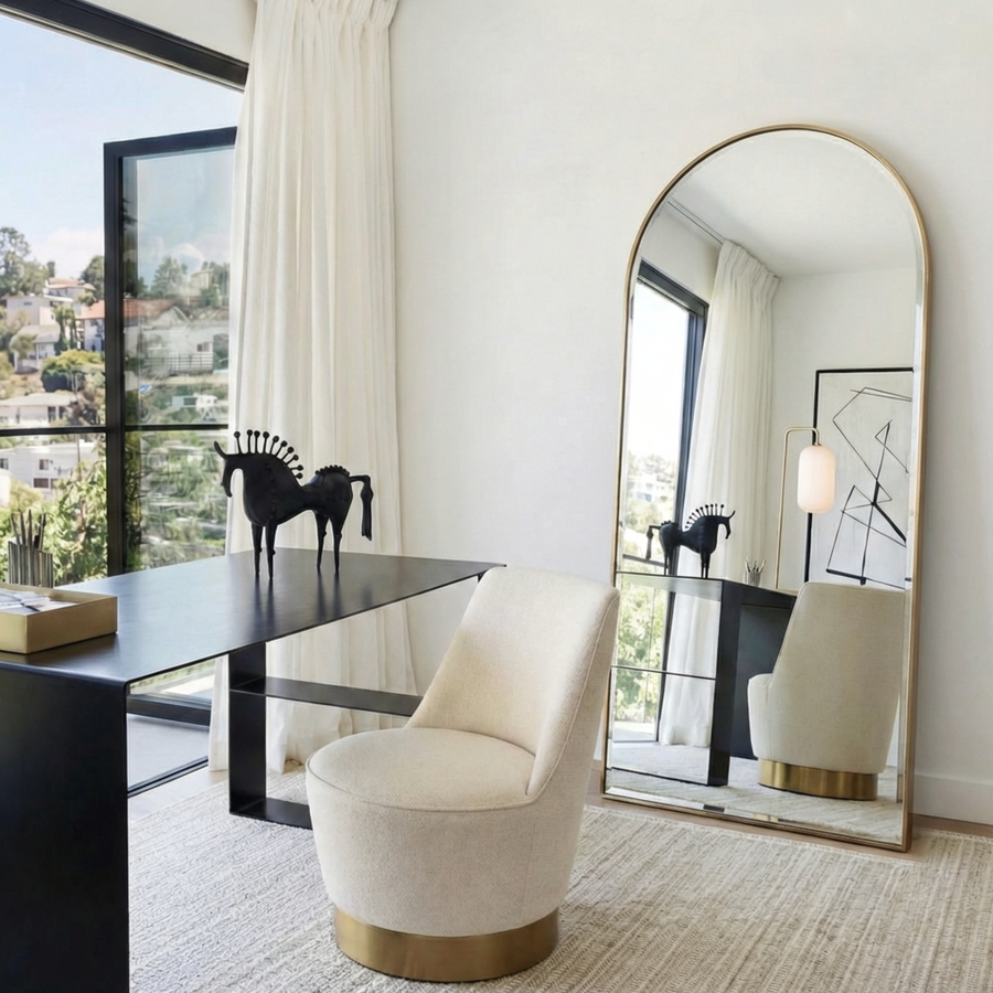 Interior Ave - Halo Arched Floor Length Mirror – Gold | Signature Series
