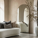 Interior Ave - Halo Arched Floor Length Mirror – Gold | Signature Series - Front View
