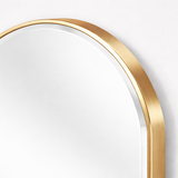 Interior Ave - Halo Arched Floor Length Mirror – Gold | Signature Series - Top-Down View