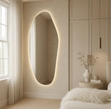Interior Ave - Opal Irregular LED Wall Mirror – Backlit Statement Mirror - Front View