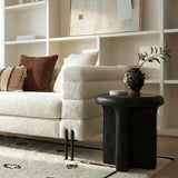 Interior Ave - Santorini Black Stone Side Table - Front View