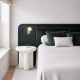 Interior Ave - Santorini Stone Side Table - Ivory - Side View