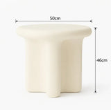 Interior Ave - Santorini Stone Side Table - Ivory - 45-Degree Angle