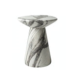 Interior Ave - Veneta Stone Side Table - Panda Marble Finish - Top-Down View