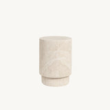 Interior Ave - Vera Fluted Stone Side Table - Matte Natural Stone - Top-Down View