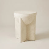 Interior Ave - Zelda Sculptural Stone Side Table – Sand Textured Accent - Front View