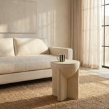 Interior Ave - Zelda Sculptural Stone Side Table – Sand Textured Accent - Top-Down View