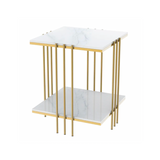 Interior Ave - Milano Gold Square Side Table - Front View