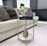 Interior Ave - Alba Gold Side Table - Front View